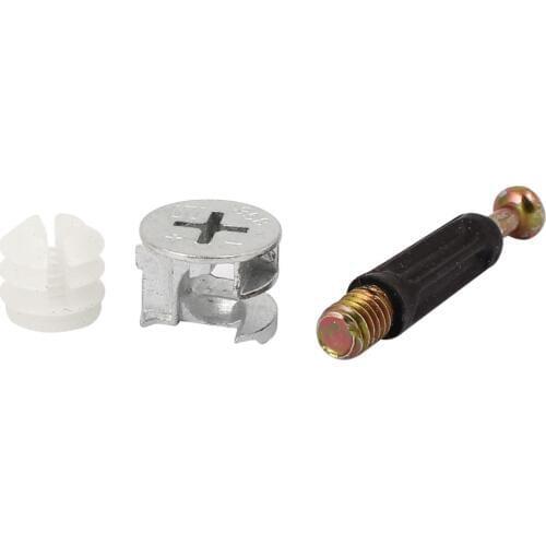 UXCELL Metal Plastic Furniture Cabinet Fixing Screw Eccentric Cam Dowel Nut Fitting 15mm Dia 20 Sets For The Panel Connecting