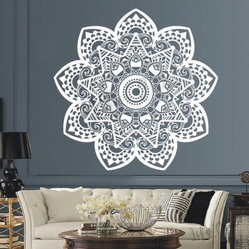 Unique Design Mandala Flower Vinyl Wall Arts Yaga Om Sign Wall Sticker Bohemian Boho Pattern Mandala Wall Decals Home Decoration
