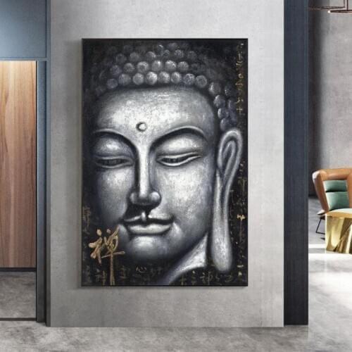 Vintage Sliver Buddha Oil Paintings Print On Cnavas Art Prints Chinese Style Buddhism Canvas Art Prints Wall Pictures Home Decor