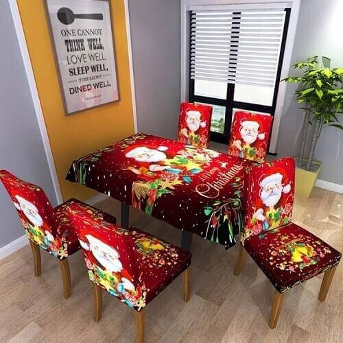 Waterproof 2021 Christmas Tablecloth Decoration Table Cover And Chair Cover Christmas Tablecloth Rectangular For Kitchen Dining