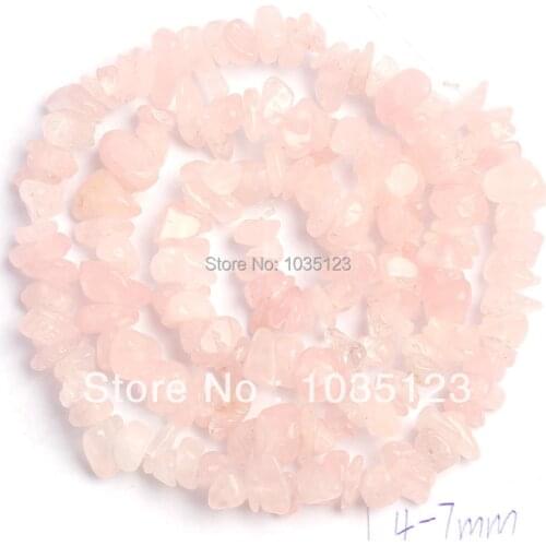 High Quality 5-8mm Natural Rose Quartzs Freeform Gravel Loose Beads Strand 16" Jewelry Making Free Shipping w408