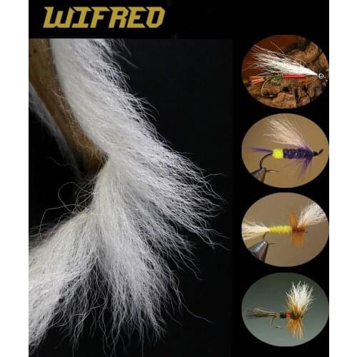 Wifreo 5PCS Fly Tying Calf Tail White Color Dry Fly Parachute Post Royalwulff Bait Jigs Deceiver Fly Tying Material