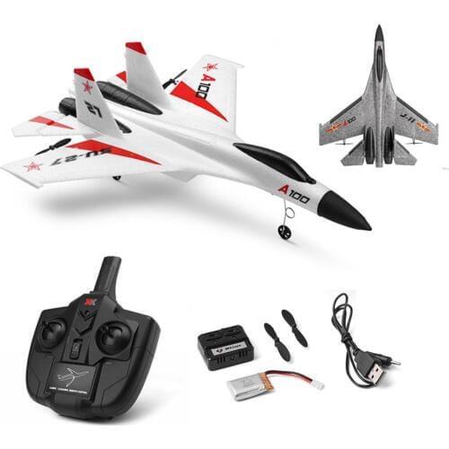 Wltoys XK A100-SU27 RC Plane 2.4G 340mm 3CH Airplane Fixed Wing Planes Outdoor RC Toys Flying Remote Control Plane Children Gift