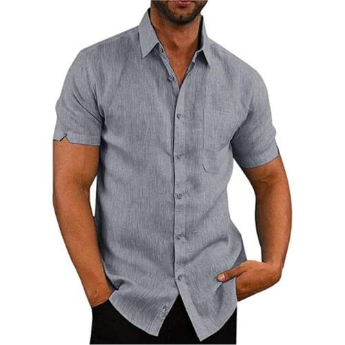 YINGAICONG Mens Linen Shirts