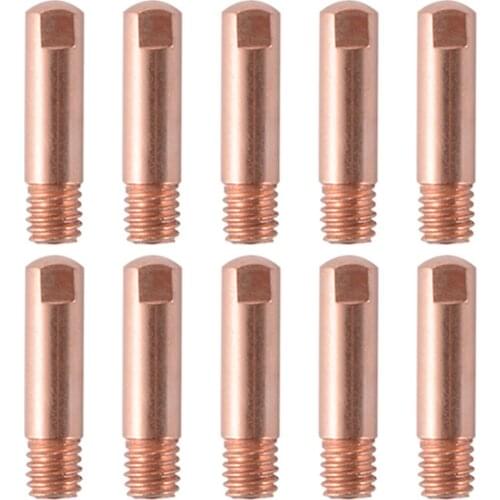 10 Pcs High Quality MB-15AK Mig/Mag 0.8/1.0/1.2mm Welding Torch Contact Tips Thread Gas Nozzle Conductive Soldering Favorable