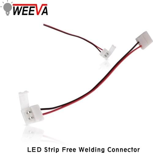 17 LED Strip Connectors Connector Adaptor Cable 2pin 10mm 2pin 8mm with Wire Free Welding 5pcs/lot