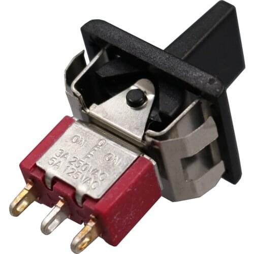 2Pcs Black T80-R R8016 Maintained 3Pin 3Position ON-OFF-ON Mini Toggle Switch 3A/250VAC SPDT