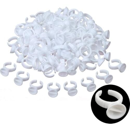 200Pcs Disposable Eyelashes Glue Rings Tattoo Pigment Adhesive Palette Holder Container Eyelash Extension Tool Wholesale
