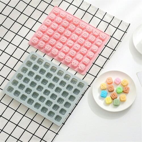 48 Grid Creative Number Letter Chocolate Silicone Mold Fondant Cake Decorating Tools Food Grade Candy Molds Kitchen Accessories