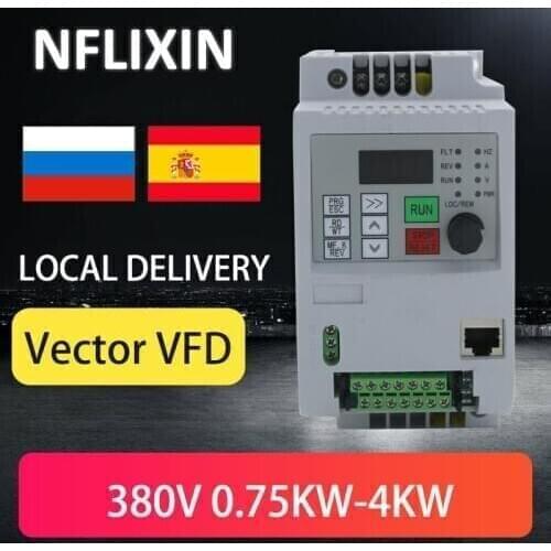 4kw 380v Three Phase Input 380v 3 Phase Output AC Frequency Inverter & Converter AC Drives Frequency Converter