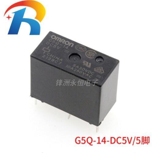 5pcs/lot New original OMRON Relay G5Q-14 G5Q-14-DC5V G5Q-14-DC12V G5Q-14-DC24V 5A 5pin alternative G5Q-1 G5Q-1-EU