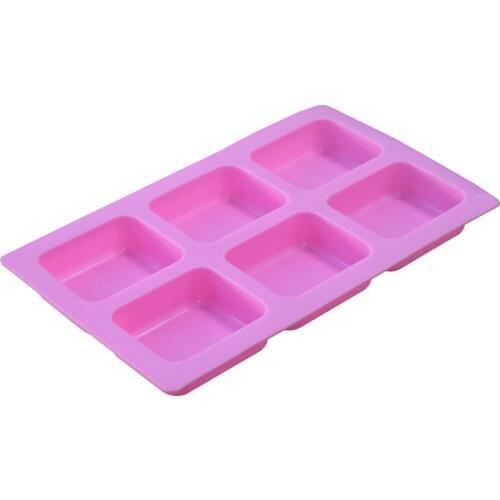 6 Cavity Rectangle Cake Mold Soap Rectangular Handmade Soap Form For Soap Silicone Forms Baking For 165g