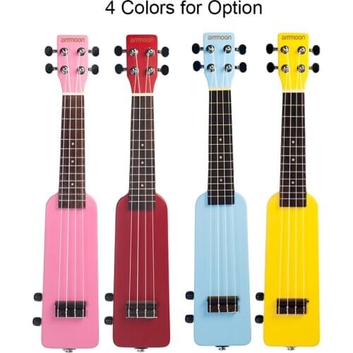 Ammoon 23 Inch Okoume Solid Wood Electric Ukulele Ukelele Uke Kit with Carrying Bag Tuner 3.5mm Audio Cable 4pcs Extra Strings