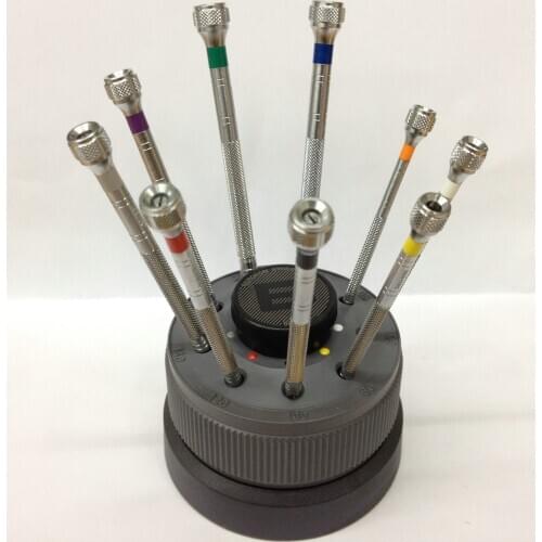 BERGEON 5970 WATCHMAKERS ERGONOMIC 9 PIECE SCREWDRIVER SET slot type screwdriver TO repair the watch