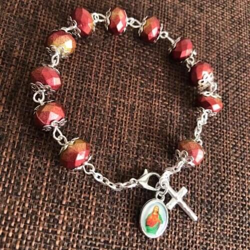 Free shipping 5PCS/PACK hot sell rosary bracelet chain,acylic bracelet,catholic bracelet,rosary bangle special offer
