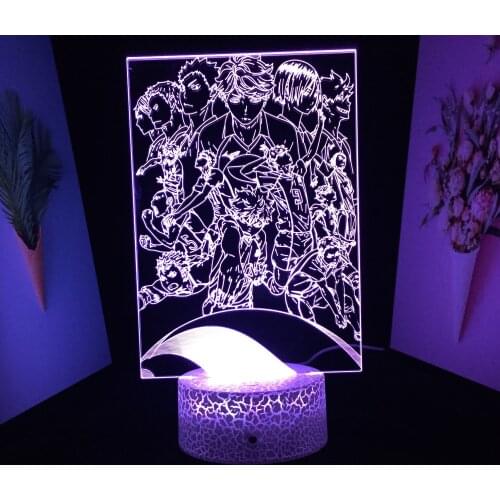 Big Family of Basketball Players 3D Lamp Animation Peripherals Visual Illusion White Cracked Base for Festival Birthday Gifts