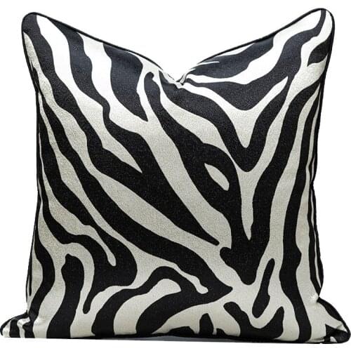 Black And White Striped Pillowcase Simple High Quality Black And White Zebra Pattern Pillowcase Sofa Cover Cushion Cover