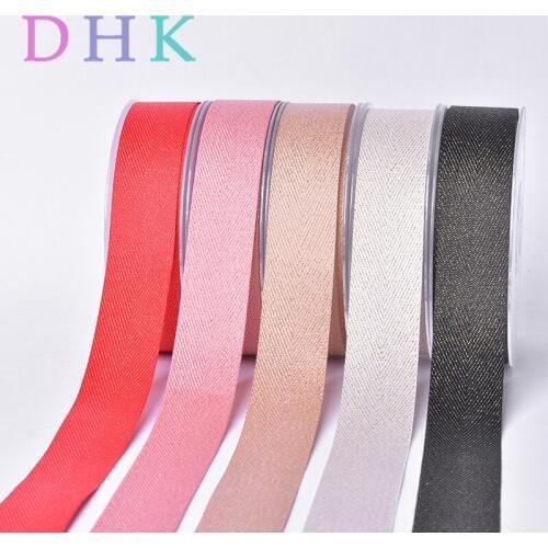 DHK 7 Color 5 Size options 50yards shiny silver purl twill Ribbon wedding packing Accessory headwear decoration Wholesale S872