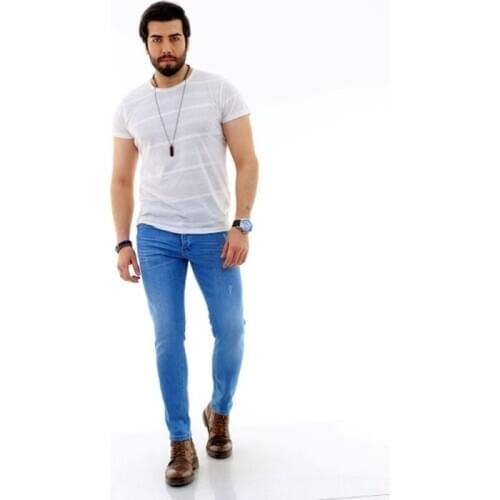 Mens Slim Fit Blue Jeans 2021 New Season Clothing High Waist Skinny Leg Jeans Four Pockets Full Length Flexible Casual daily