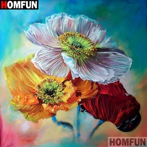 HOMFUN Full Diamond Embroidery Diy 5D Diamond Painting Cross Stitch "Oil painting flower" Full Drill Home Room Decor A27166