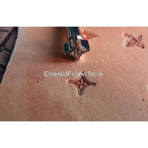 Leather carving printing tool DIY hand tools New steel carving geometric figure geometric pattern printing diagonal 11mm