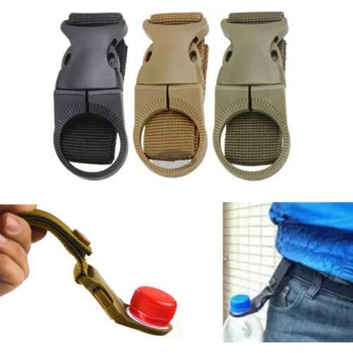 Outdoor Quickdraw Carabiner hike Water Bottle clip hang clasp Buckle Holder tool molle attach webbing backpack Hanger Hook camp