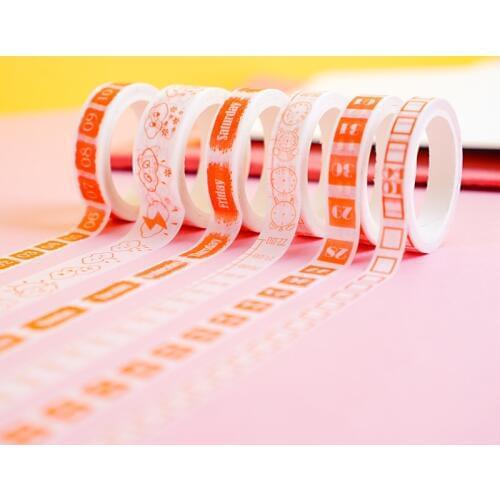 Creative Month Week Date Calendar Washi Tape Planner Diy Scrapbooking Sticker Label Masking Tape School Supplies Stationery