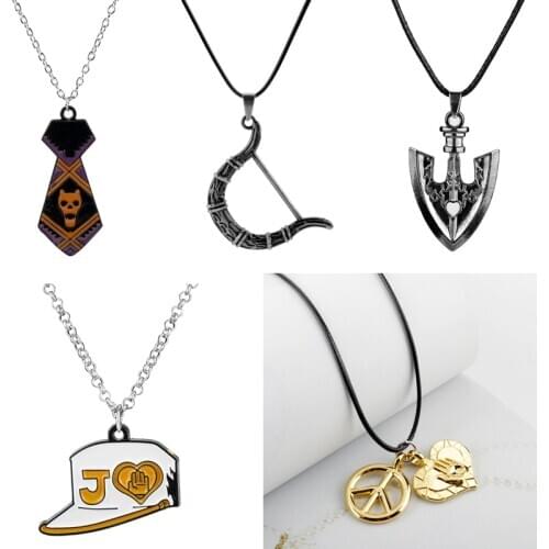 Fashio Necklace Anime JOJOS BIZARRE ADVENTURE Necklaces KILLER QUEEN Higashikata Josuke Jewelry Ketting Pendant Necklace For Fan