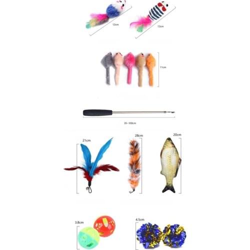 15pcs Cat Toys Variety Toy Set Cat Feather Teaser Mice Crinkle Balls for Cat,Puppy,Kitty, Kitten Having Fun Exercise Playing