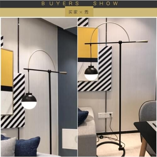 Fishing Floor Lamp Northern Europe Originality Designer A Living Room Sofa Side Model Between Bedside Glass Sphere Floorlamp