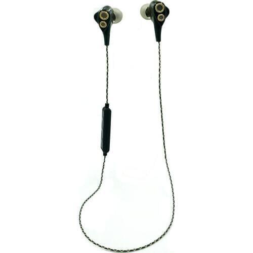 Double Moving Coil Hifi Bass Bluetooth 4.1 Earphones With Mic Noise Reduction Volume Control for iPhone Android