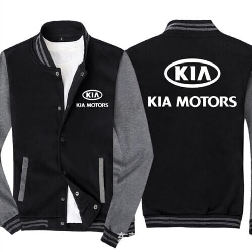 2021 NEW Baseball Jacket Spring Autumn Fleece Cotton Slim Fit Jacket KIA Car Logo Sweatshirt Fashion Hip Hop