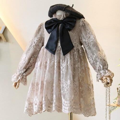 Newest Fashion Toddler Baby Girl Summer Dress Off Shoulder Solid Color Lace Flower Dress Party Formal Dress Sundress Girls Dress