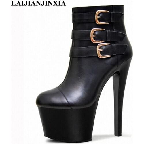 New 17cm high heels low boot, belt buckle sexy night yard queen size shoes