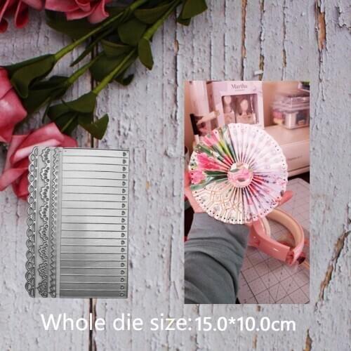New Metal Cutting Dies Folding Flower Fan Stencils For DIY Scrapbooking Paper Cards Craft Making Decoration 15*10 mm