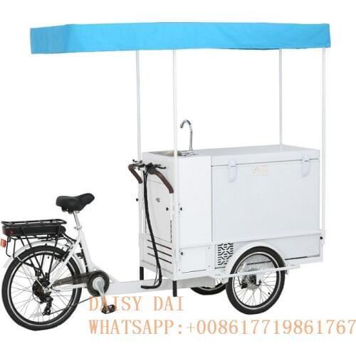 New Design Cargo Bike Outdoor Vending Food bike Ice Cream Push Food Cart Freezer Bicycle for Sale