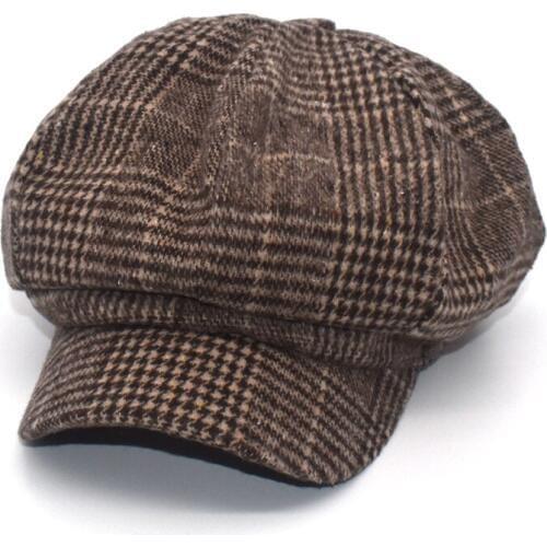 New Style Ladies Woolen Octagonal Hat Ladies Fall/Winter Warmth Fashion Beret Cap Beret Retro Painter Hat C12