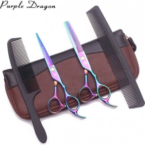 Scissors Hair Rainbow Good Quality 5.5" 6.0" Japan Stainless Steel Thinning Scissors Barber Cutting Scissors Professional Salon