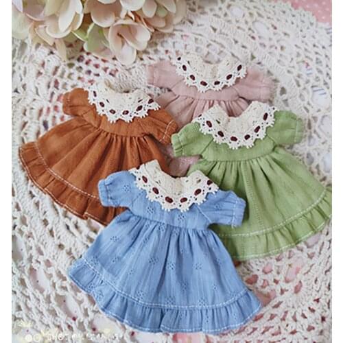 Doll Clothes Lace Collar Multicolor Forest Dark Color Long Skirt for Doll Accessories Clothing(ob11,obitsu11,Molly,1/12bjd doll