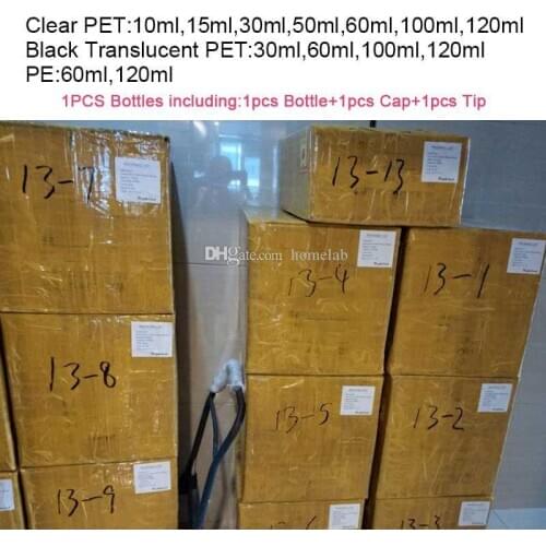 Empty bottles 15ml 30ml 50ml 60ml 100ml 120ml PET Plastic Bottles for E Juice Empty Long Childproof DropperPacking supplement Fa