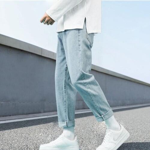 Loose Pants For Men Jeans Male Denim Trousers Simple Calça High Quality Menswear Students Boy Daily Casual Straight Overalls New