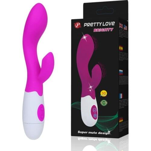 Rabbit vibrator 30 speeds silicone vibrator G-Spot Dual Vibrating Stick, Silicone Waterproof Vibrator Stimulator, dildo