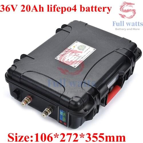 Waterproof lifepo4 36v 20ah battery 2 USB ports with BMS for 36v li ion 750w electric bike bicycle motorcycles + 3A charger