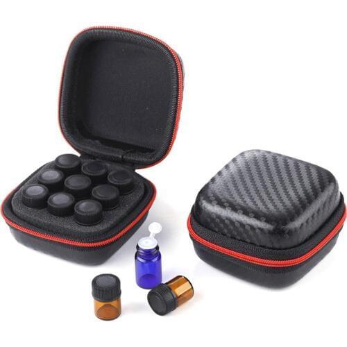 Waterproof 9 Compartment Essential Oil Storage Bag 1ML-3ML Universal Bottle Finishing Case Travel Perfume Oil Carrying Container