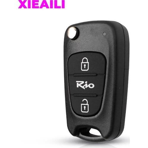 XIEAILI 10Pcs/Lot OEM 3Button Flip Floding Remote Key Shell For Kia Rio Replacement Key Case S671