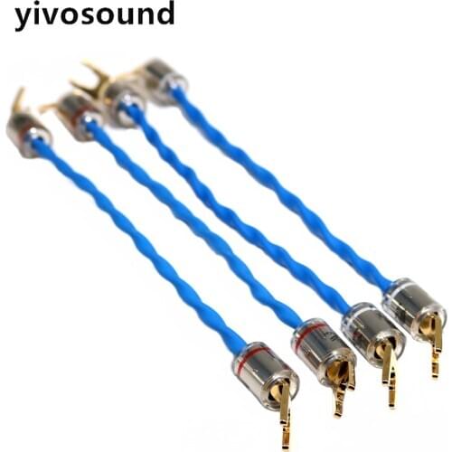 Yivosound 4pcs Hi-End Hifi audio Silver Plated Jumper wire hifi speaker Jumper speaker cable biwire jumper leads