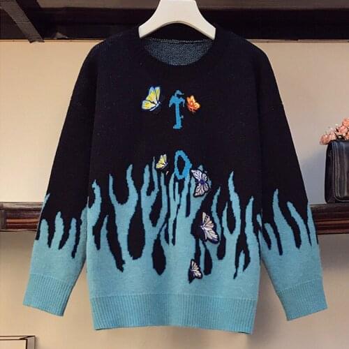 Inter Clothes Women 2021 Sweater Pullovers Female Knit Pull Jumpers O neck Long Sleeve Sweater Tops Korean y2k Knitwear