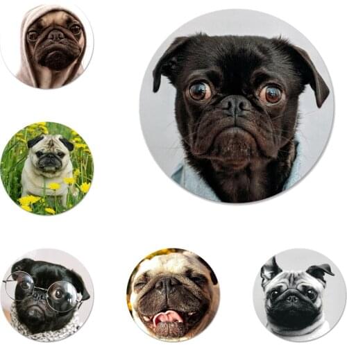 Animal Cute Pug Dog Icons Pins Badge Decoration Brooches Metal Badges For Clothes Backpack Decoration 58mm