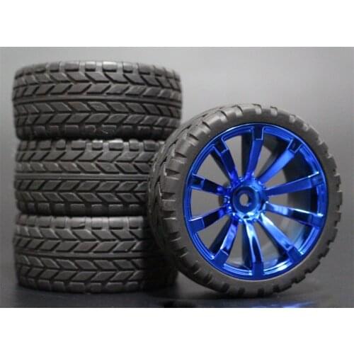 1Set 4PCS Rubber RC Racing Tires Car On Road Wheel Rim Fit For HSP HPI 1/10 HSP 94123/94122/94103/D4/D3 607 all