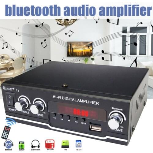 20WX2 Bluetooth Power Amplifier Board Receiver Stereo Home Car Audio Amp USB U-disK Music Player Treble Bass Control FM USB SD